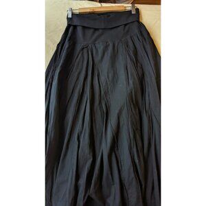 Thin Black Cotton double-layered long skirt - size S or M; length variable